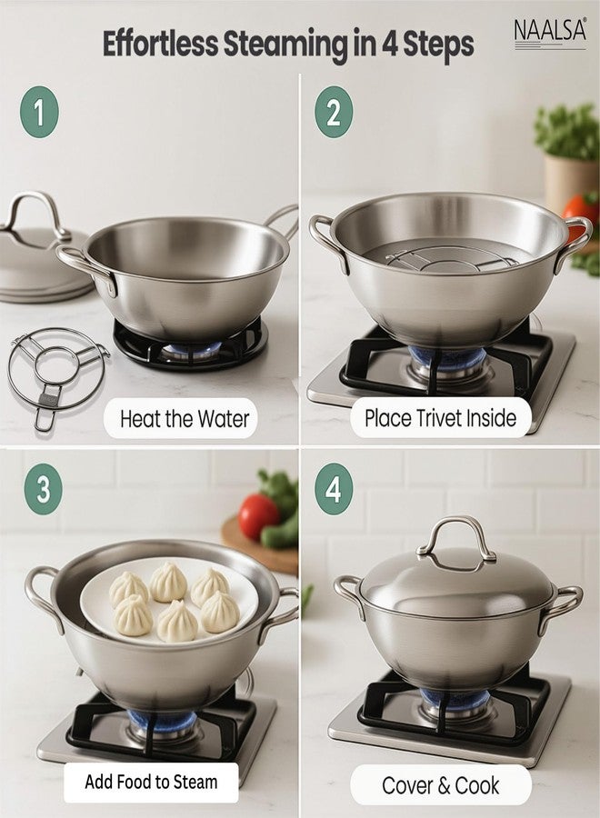 NAALSA - Mars 3pc Set Stainless Steel Round Trivet, Hot Pot Stand, Heavy Duty Steel Trivet for Hot Utensils, 4mm Rod Table Top Ring, Hot Pot Mat Stand for Kitchen Utensil Vessel Holder (Pack of 3) - Image 4